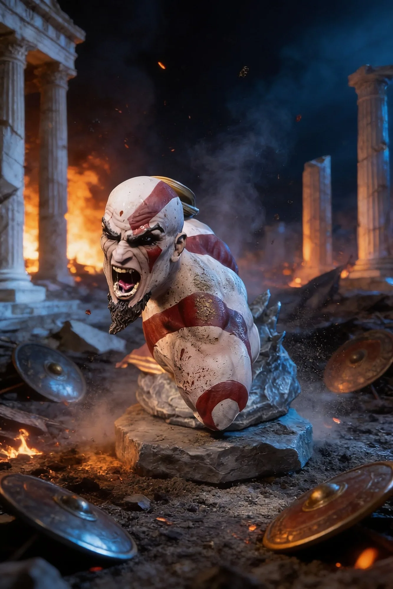 Kratos — Ghost of Sparta — hand-painted resin figure by Resin 8 Studios